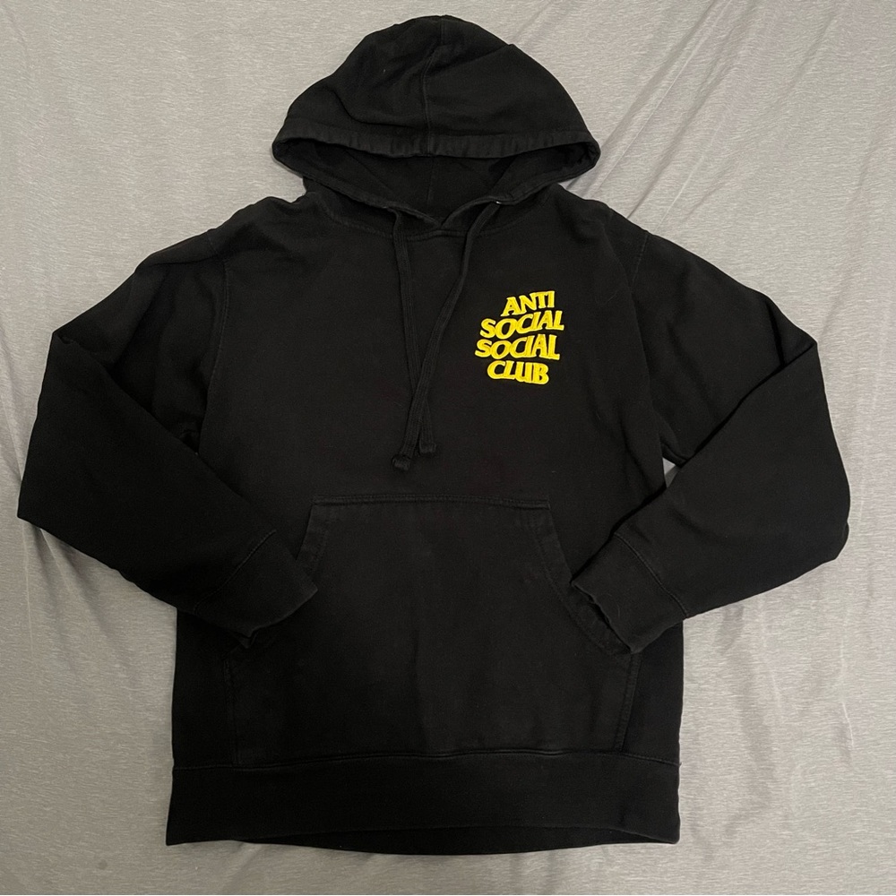 Anti Social Social Club yellow embroidery hoodie